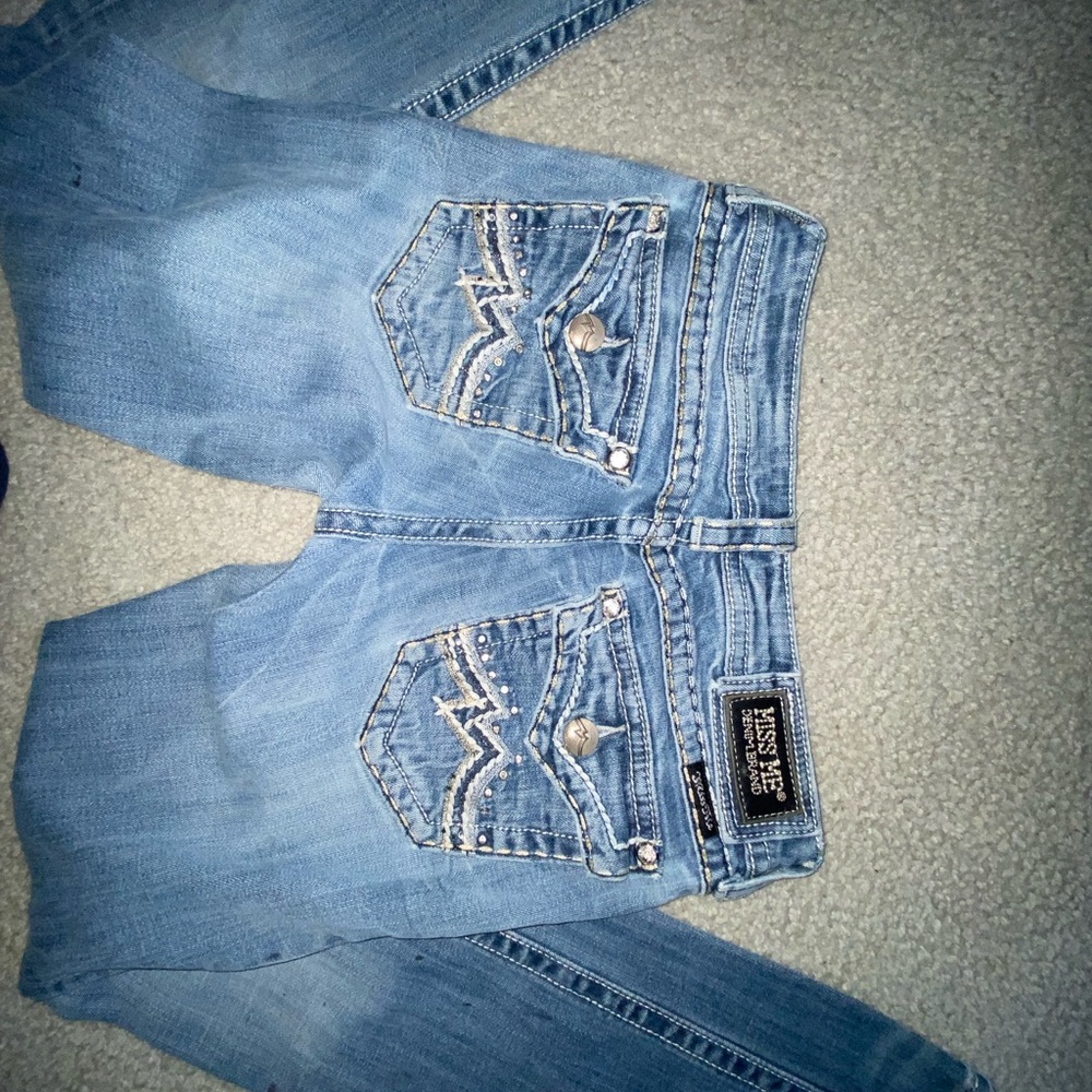 Miss Me Women's Blue Boot Cut & Low Rise Jeans